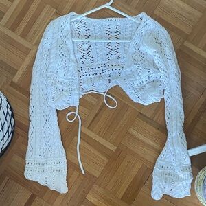 Solai the Label 100% Cotton White Crochet Women Top